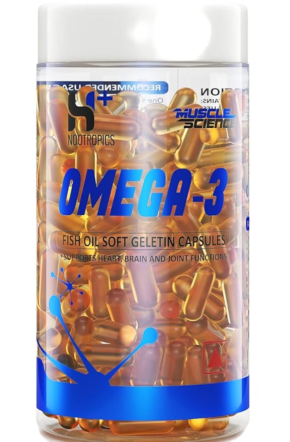 Muscle Science Omega 3 Fish oil capsules | 1000mg Capsules With Fish Oil - EPA + DHA Enriched - 90 Capsules For Men &amp;amp; Women For Healthy Brain, Heart, Eyes And Joint Health